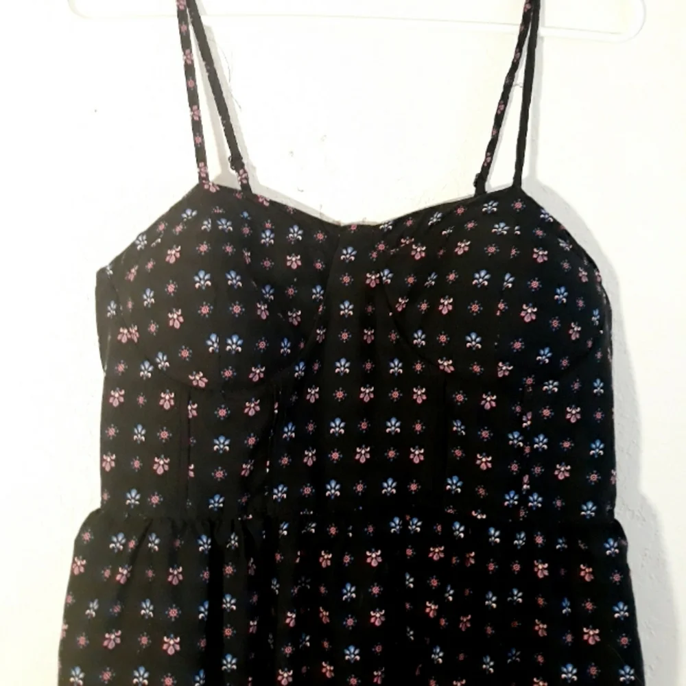It's Pink Boho Floral Print Sundress - Size Large Black Paisley Mini Dress - Picture 3 of 8